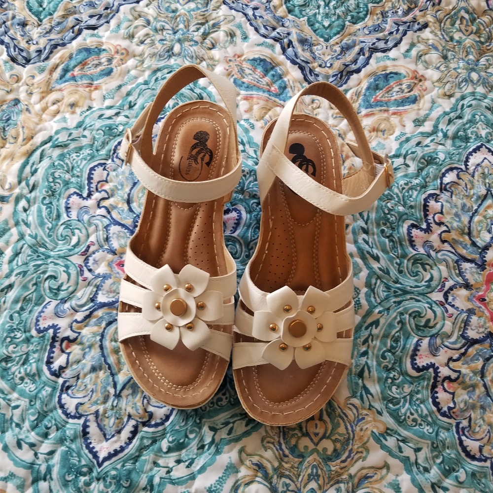 White Wedge Sandals